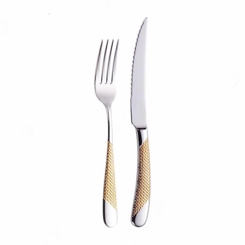 ArtOlo Store Home Tableware Cutlery Set Golden Cutlery Stainless Steel Dinnerware Set Silverware Cutlery Complete Fork Spoons Knives Set