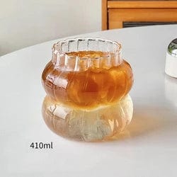 ArtOlo Store Ins Glass Cup Heat-resistant Tumbler Drinkware Transparent Tea Juice Milk Coffee Mug Home Water Glasses Stripe Mug 410/650/530ml