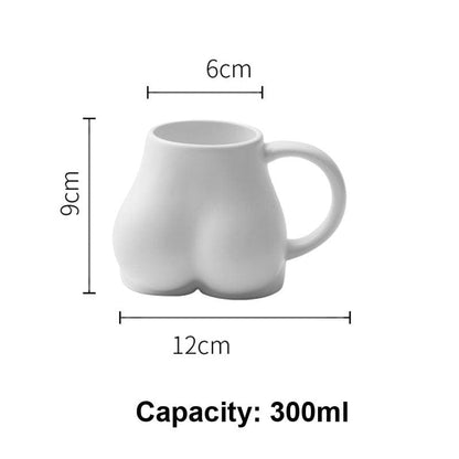 ArtOlo Store Ins Hip Cup Creative Hip Cup Solid Ceramic Mug Coffee Cup Drinking Cup Personality Art Cup