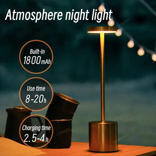 ArtOlo Store Led Cordless Night Light Rechargeable Bedside Table Lamps Touch Stepless Dimming Portable Desk Lamp For Bar Restaurant Camping