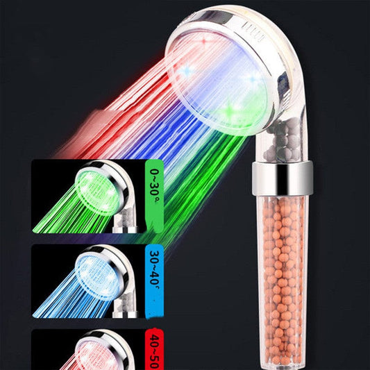 ArtOlo Store Shower Head LED Light-Emitting Shower Head: Colorful Temperature Control