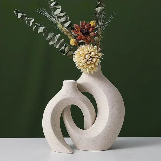 ArtOlo Store Ceramic Vase Modern Ceramic Interlock Vase Home Decor