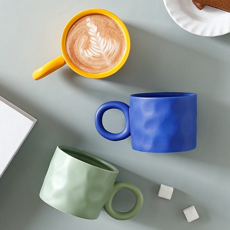 ArtOlo Store Nordic Ins Style Ceramic Mug Creative Klein Blue Big Ear Water Cup Simple And Practical Breakfast Coffee Cup