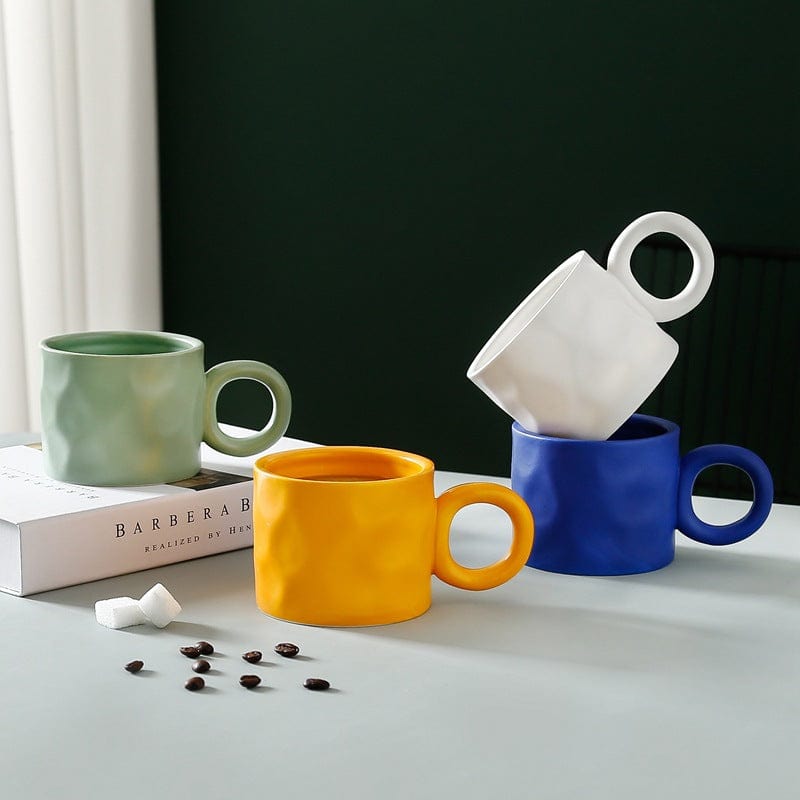 ArtOlo Store Nordic Ins Style Ceramic Mug Creative Klein Blue Big Ear Water Cup Simple And Practical Breakfast Coffee Cup