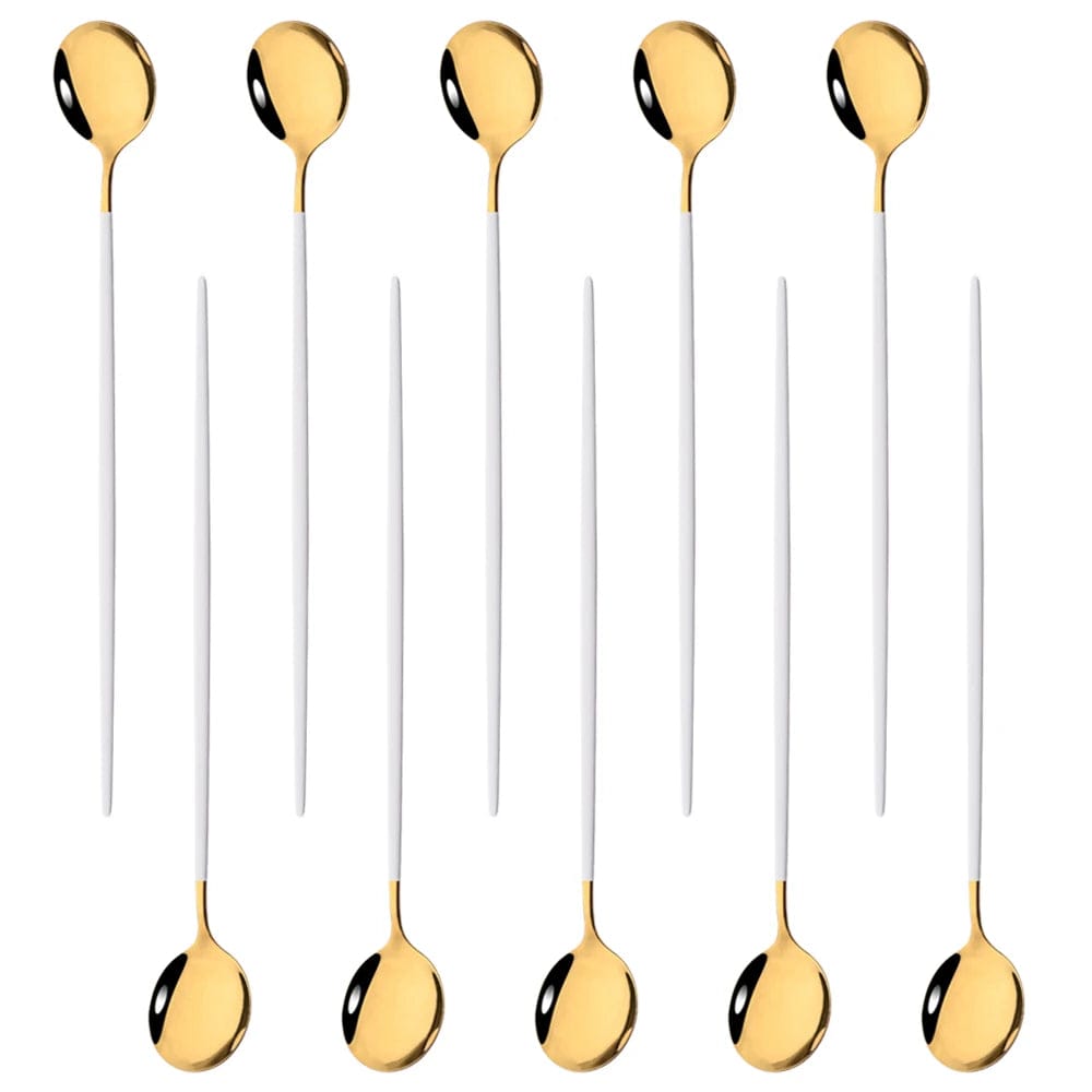 ArtOlo Store Stainless Steel Long Handle Spoons (10 Pack)