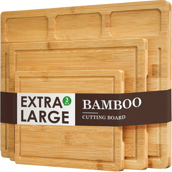 ArtOlo Store Bamboo Cutting Board Stylish Bamboo Cutting Board Set 3-Pack