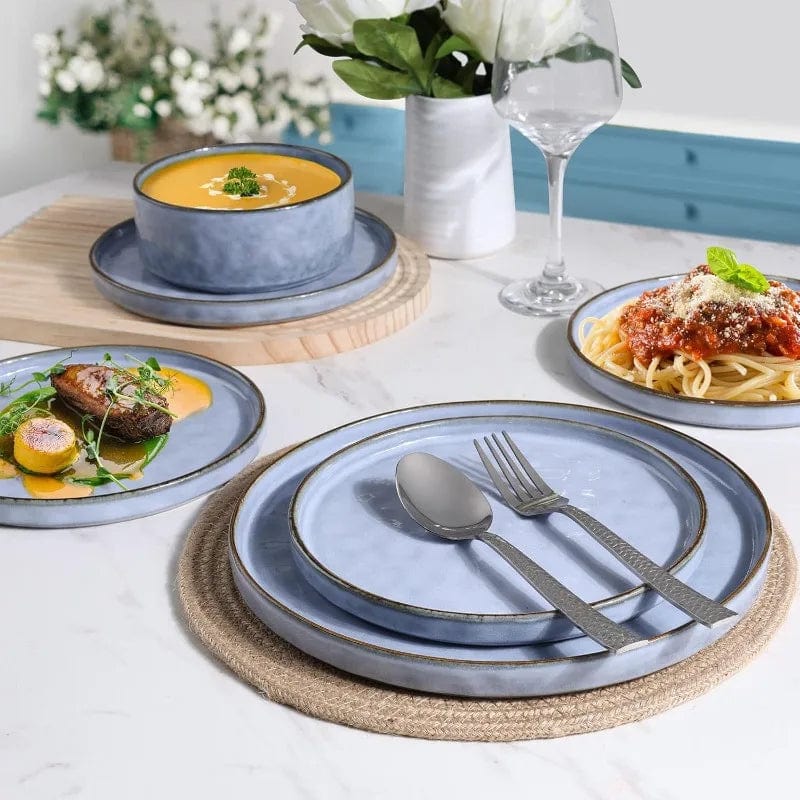 ArtOlo Store Dinnerware Set Wave Collection: 12-Piece Dinnerware Set for 4