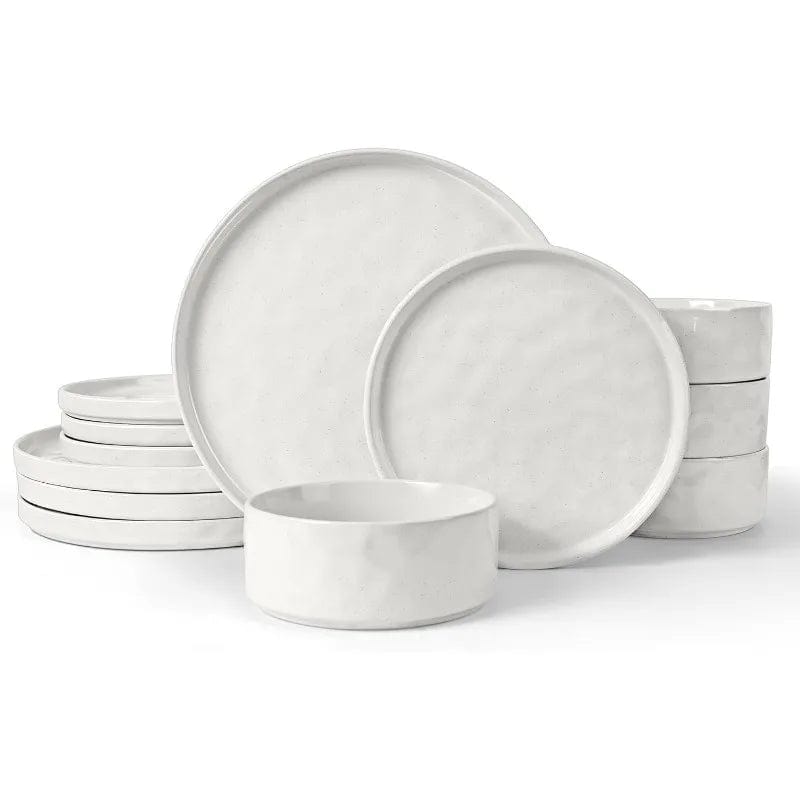 ArtOlo Store Dinnerware Set Wave Collection: 12-Piece Dinnerware Set for 4