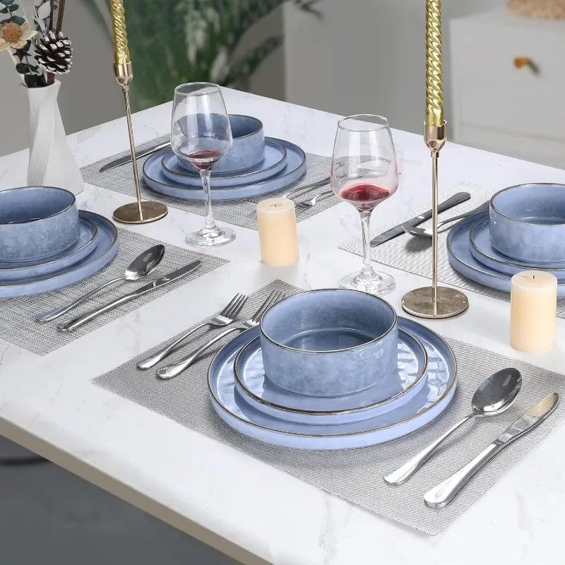 ArtOlo Store Dinnerware Set Wave Collection: 12-Piece Dinnerware Set for 4