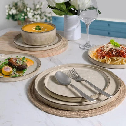 ArtOlo Store Dinnerware Set Wave Collection: 12-Piece Dinnerware Set for 4