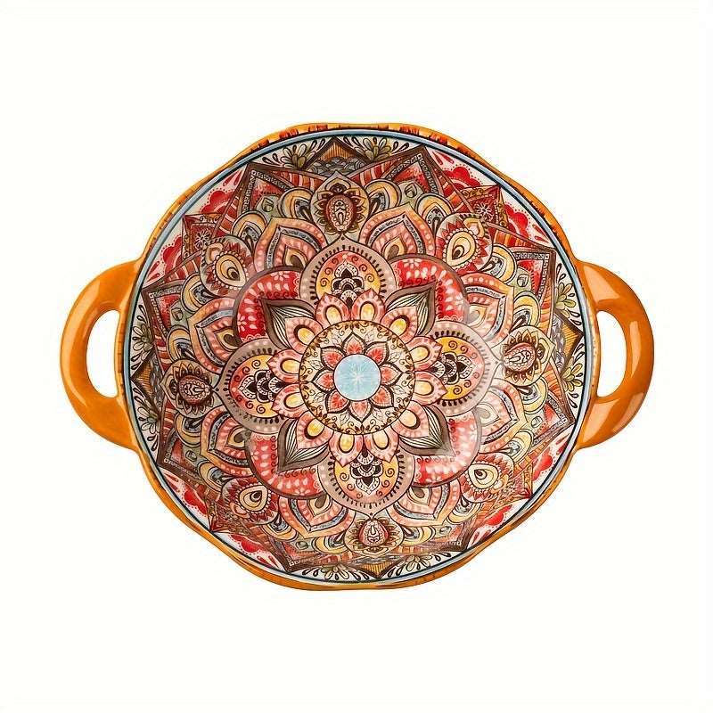 Bohemian Hand-Painted Ceramic Bowl