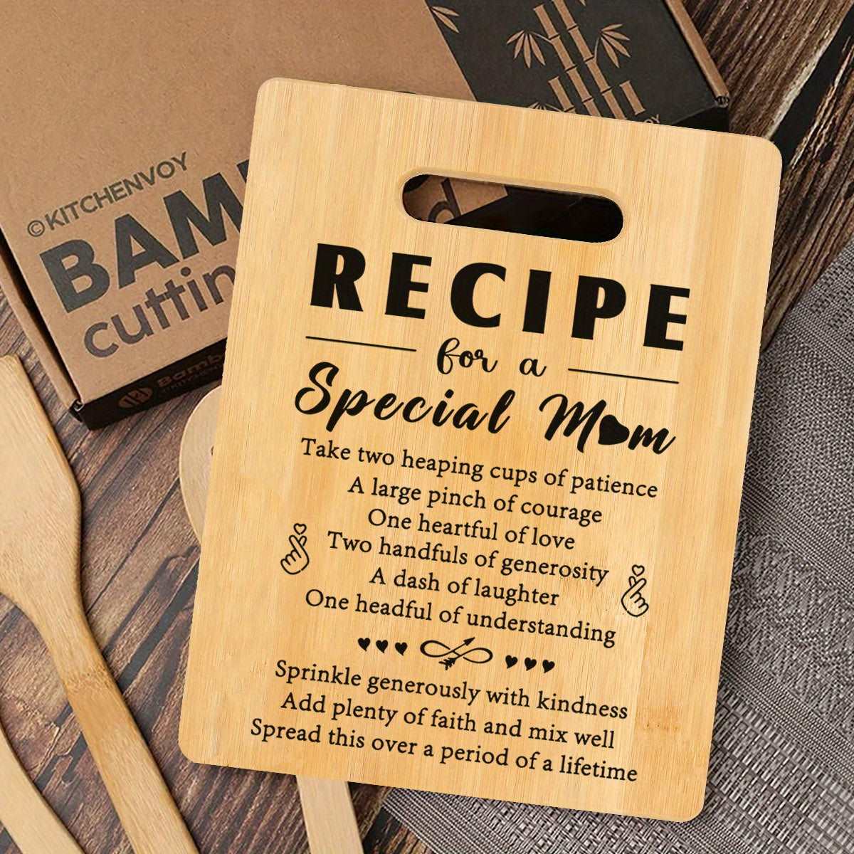 Bamboo Chopping Board: Engraved, Perfect Gift for Mom