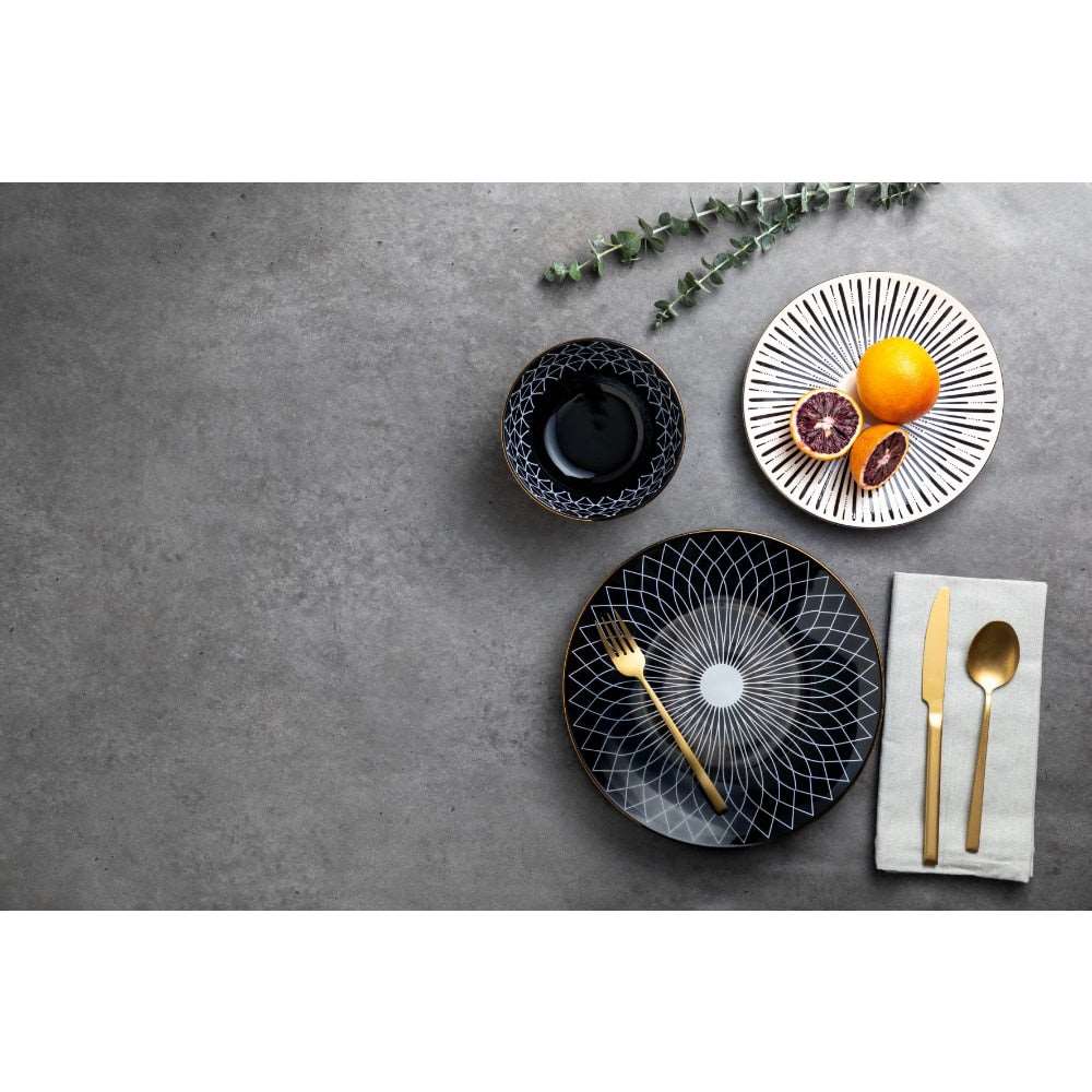 Home Finesse Elevate Dining with 12-Piece Stoneware Set