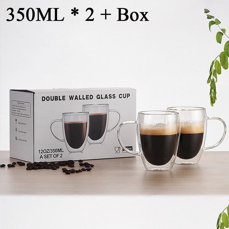 Home Finesse Glass Coffee Cup - Heat Resistant Borosilicate Mug