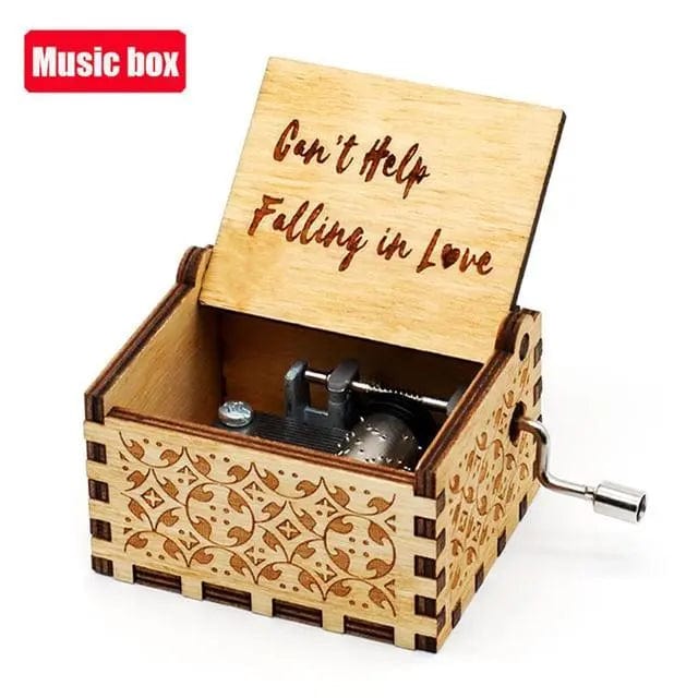 Home Finesse Jurassic Park Theme Music Box | Antique Hand-Cranked Wooden Music Box