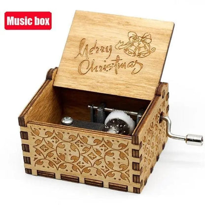 Home Finesse Jurassic Park Theme Music Box | Antique Hand-Cranked Wooden Music Box