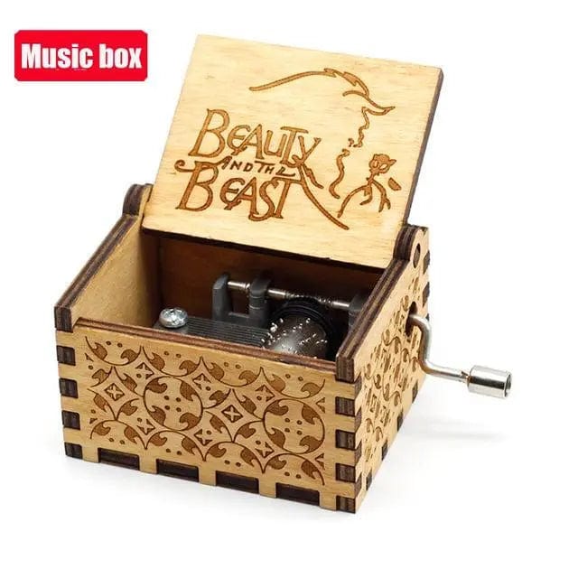 Home Finesse Jurassic Park Theme Music Box | Antique Hand-Cranked Wooden Music Box