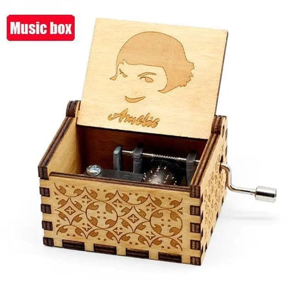 Home Finesse Jurassic Park Theme Music Box | Antique Hand-Cranked Wooden Music Box