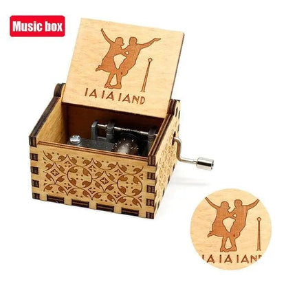 Home Finesse Jurassic Park Theme Music Box | Antique Hand-Cranked Wooden Music Box