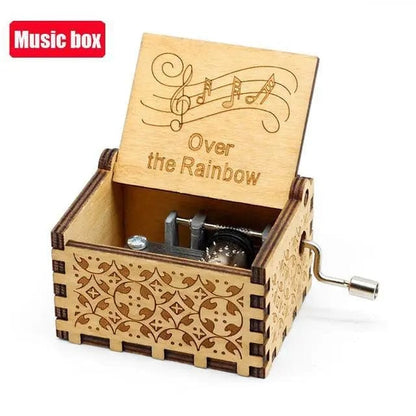 Home Finesse Jurassic Park Theme Music Box | Antique Hand-Cranked Wooden Music Box