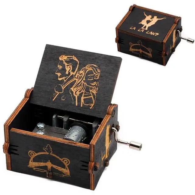 Home Finesse Jurassic Park Theme Music Box | Antique Hand-Cranked Wooden Music Box