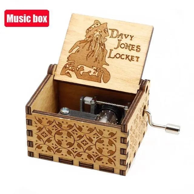 Home Finesse Jurassic Park Theme Music Box | Antique Hand-Cranked Wooden Music Box