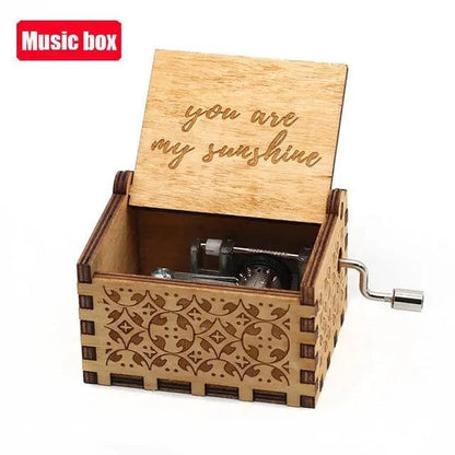 Home Finesse Jurassic Park Theme Music Box | Antique Hand-Cranked Wooden Music Box