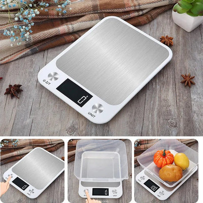 Home Finesse Kitchen Scale 15Kg/1g Weighing Food Coffee Balance Smart Electronic Digital Scales Stainless Steel Design for Cooking and Baking