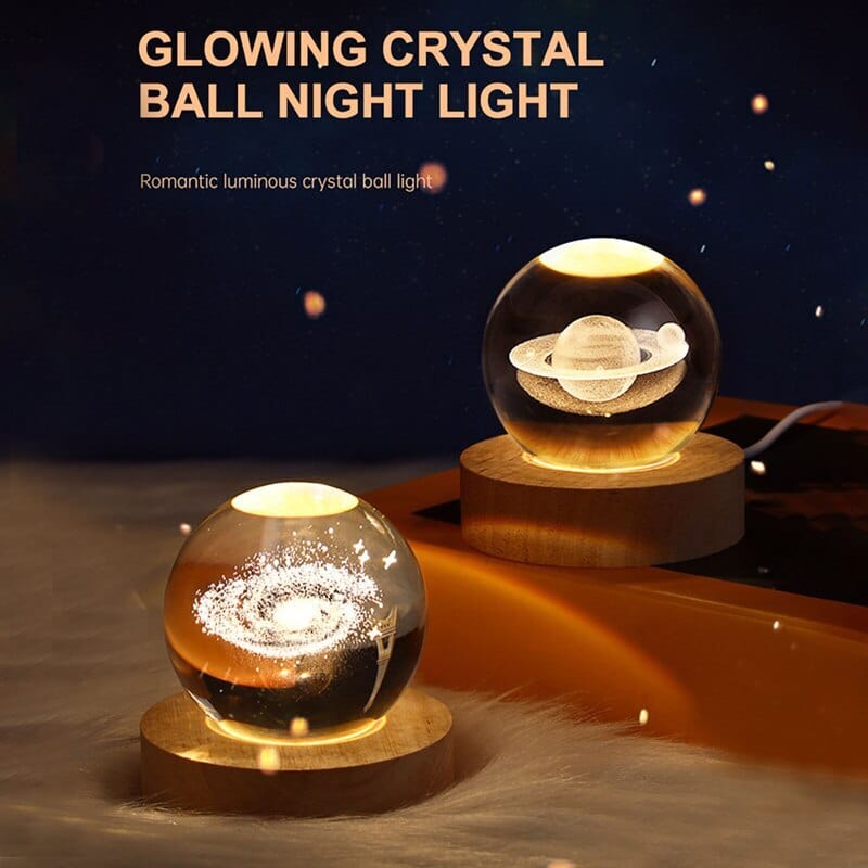 Home Finesse LED Galaxy Crystal Ball Night Light