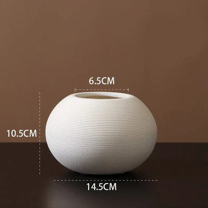 Home Finesse Minimalist Handmade Art Zen Vase Ceramic Decoration Living Room Model Home Decoration Black and White Art Vase Hand Drawing