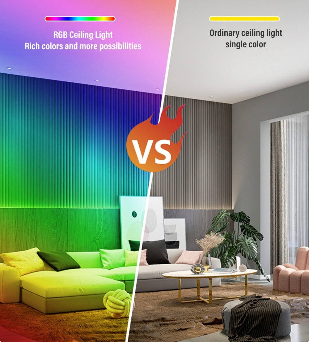 Home Finesse Smart RGB LED Ceiling Light with Voice Control and TUYA App