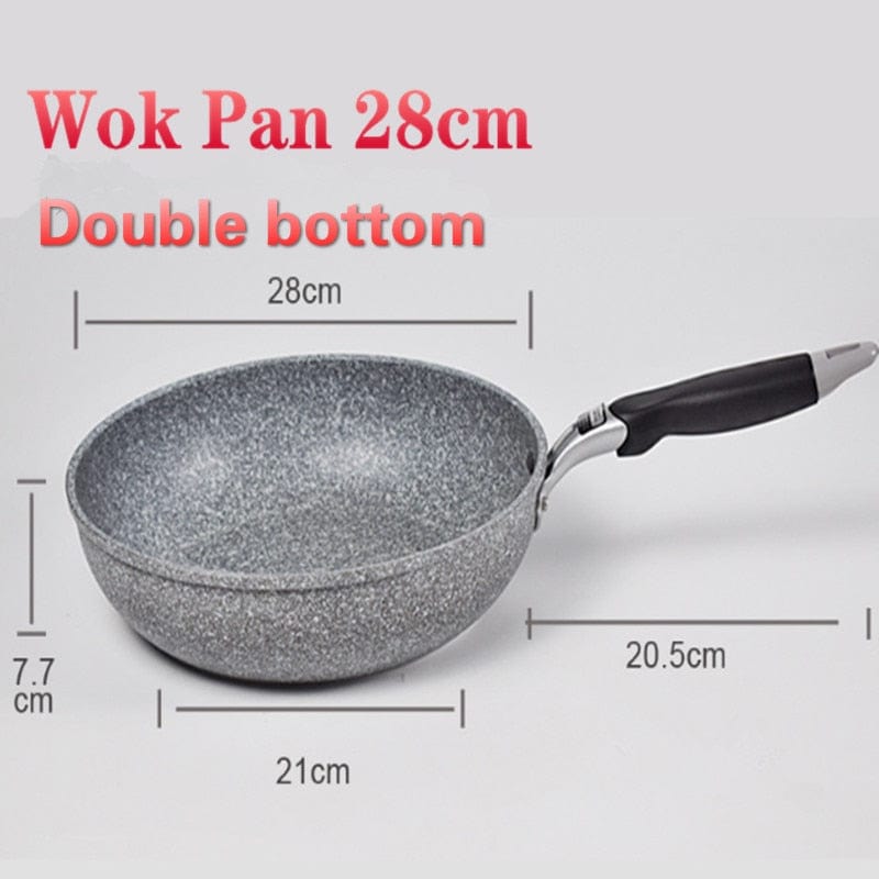 Home Finesse Stone Frying Wok Pan - Non-Stick Cookware