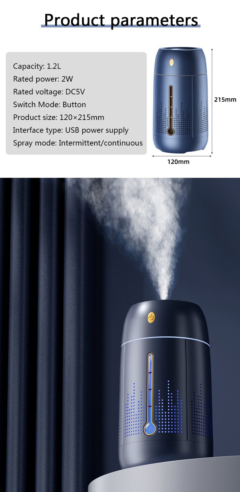 Home Finesse USB Ultrasonic Aroma Diffuser & Cool Mist Humidifier