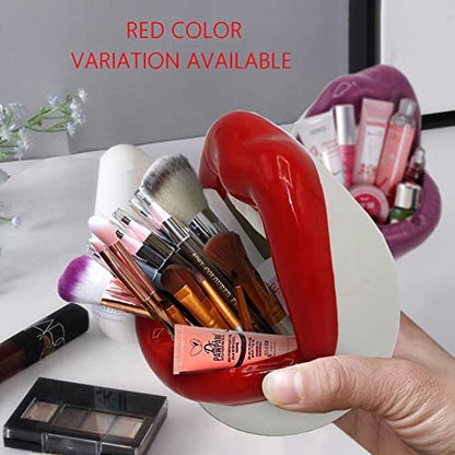 Unique Handpainted Lip-Shaped Makeup Brush Holder