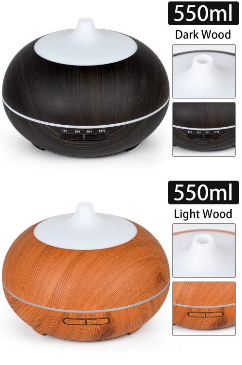 Essential Oil Diffuser (17) Wood Grain Ultrasonic Diffuser