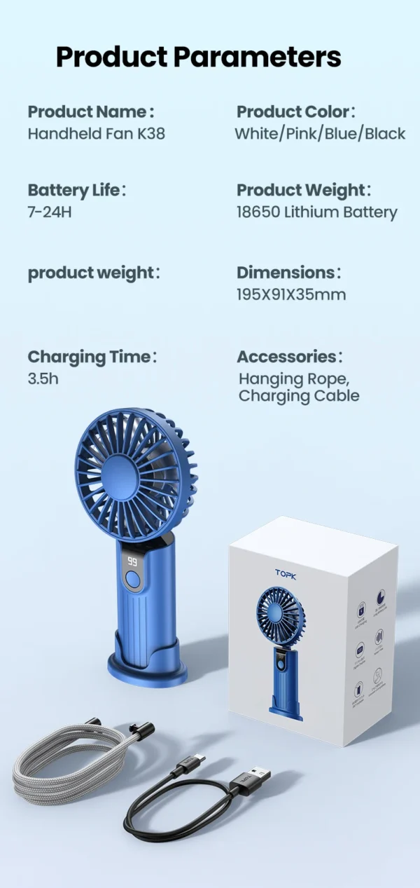 Portable Rechargeable Mini Handheld Fan
