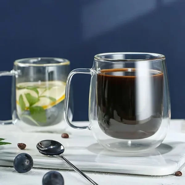 Insulated Clear Glass Mug