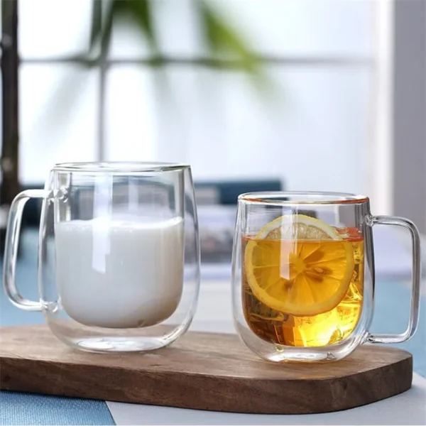 Insulated Clear Glass Mug