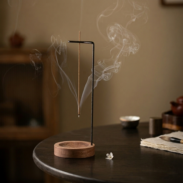craftsman incense holder dark wood based
