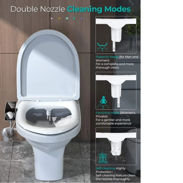 Dual Nozzle Hot/Cold Bidet Attachment