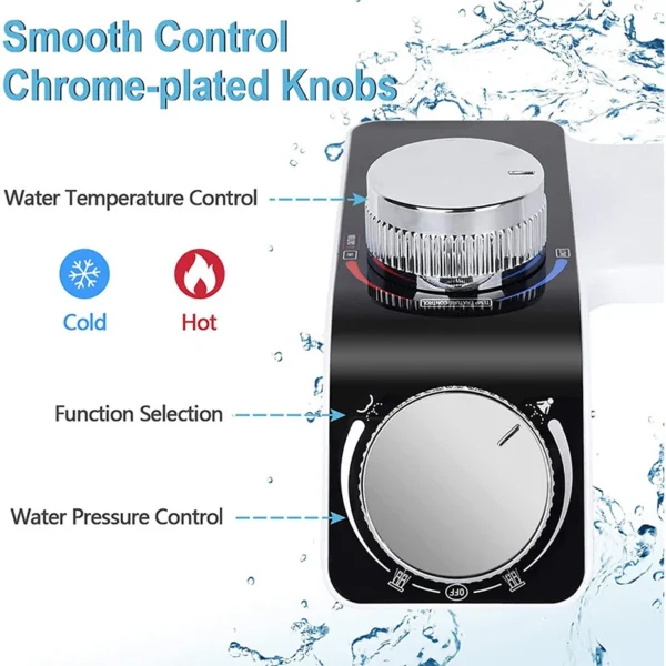 Non‑Electric Bidet Attachment Dual Nozzle Hot/Cold Mixer Self‑Cleaning Toilet Seat