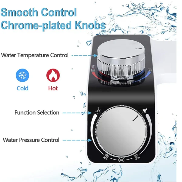 Dual Nozzle Hot/Cold Bidet Attachment