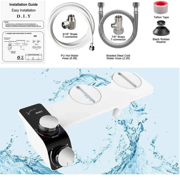 Dual Nozzle Hot/Cold Bidet Attachment