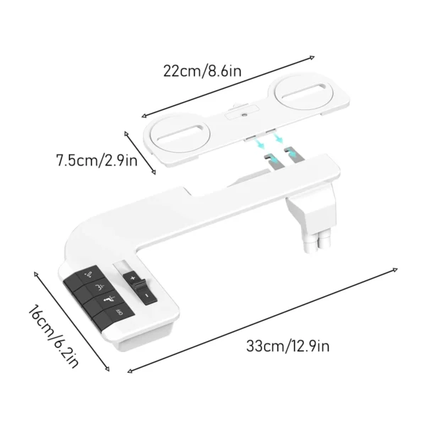 Ultra‑Thin Non‑Electric Bidet Attachment Dual Nozzle Cold Water Self‑Cleaning