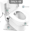 Ultra‑Thin Non‑Electric Bidet Attachment Dual Nozzle Cold Water Self‑Cleaning