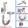 304 Stainless Steel Handheld Bidet Sprayer Set Toilet Spray Gun Self‑Cleaning Nozzle