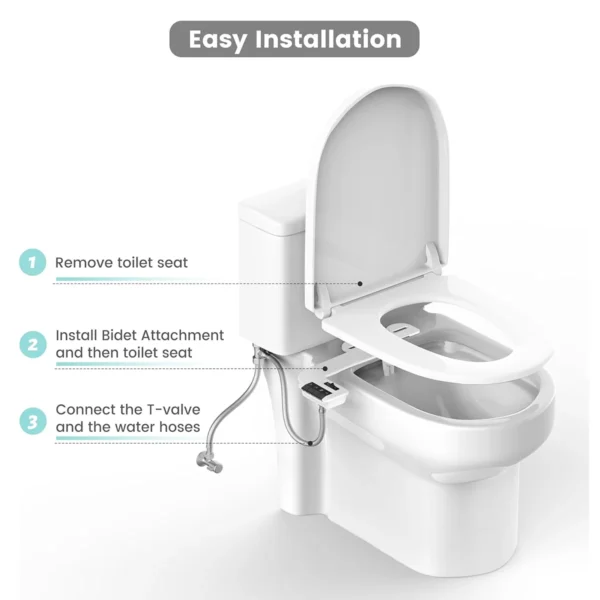 Ultra‑Thin Non‑Electric Bidet Attachment Dual Nozzle Cold Water Self‑Cleaning
