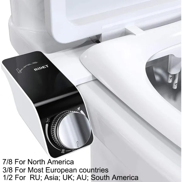 Non‑Electric Bidet Attachment Dual Nozzle Hot/Cold Mixer Self‑Cleaning Toilet Seat