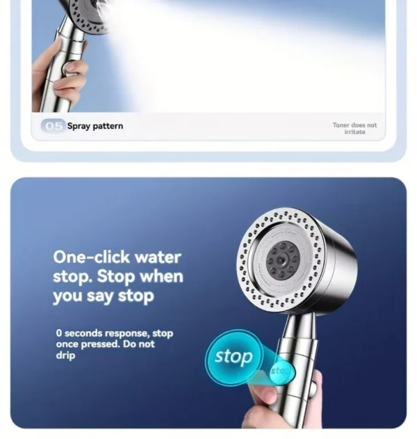 5-Mode High-Pressure Shower Head