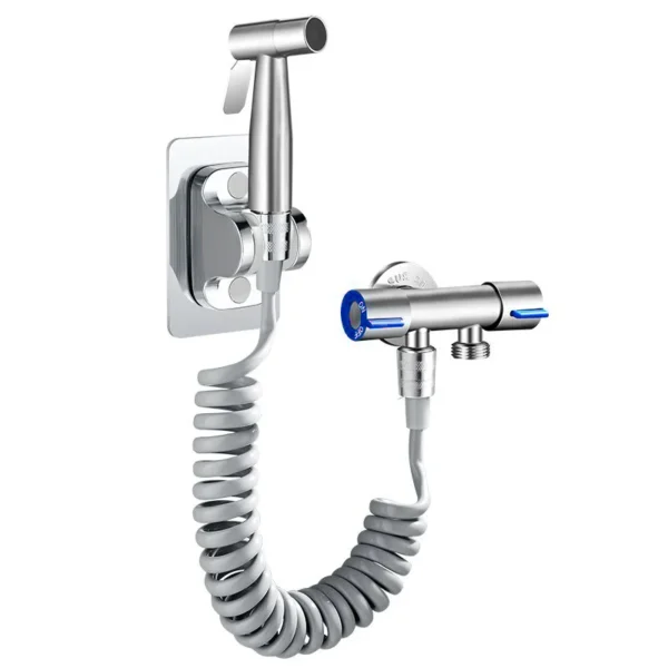 304 Stainless Steel Handheld Bidet Sprayer Set Toilet Spray Gun Self‑Cleaning Nozzle